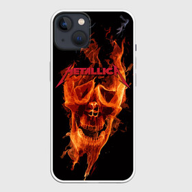 Чехол для iPhone 13 с принтом Metallica Flame в Санкт-Петербурге,  |  | american | james hetfield | kirk hammett | metal band | metallica | music | mystic | rock | американская | джеймс хетфилд | металлика | музыка | рок | скилет | череп