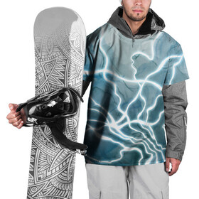 Накидка на куртку 3D с принтом Молнии в Санкт-Петербурге, 100% полиэстер |  | абстракция | батик | иллюзия | молния | подсветка | разводы | свечение | текстура