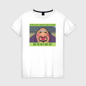 Женская футболка хлопок с принтом Wi-Fi goes out в Санкт-Петербурге, 100% хлопок | прямой крой, круглый вырез горловины, длина до линии бедер, слегка спущенное плечо | disney | mulan | vdkarsvet | дисней | мем | мемы | мулан