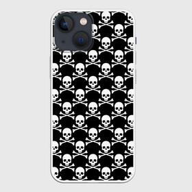 Чехол для iPhone 13 mini с принтом Череп и Кости в Санкт-Петербурге,  |  | skull | zombie | адамова голова | зомби | кладбище | мертвец | могила | мумия | навь | пират | скелет | ужас | череп | череп и кости | черепок | черепушка