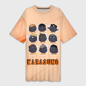 Платье-футболка 3D с принтом Вороны школы Карасуно Haikyu в Санкт-Петербурге,  |  | anime | haikyu | haikyuu | karasuno | manga | аниме | волейбол | волейбольный клуб | ворон | каге | карасуно | кей | куроо | манга | мяч | некома | сатори | сёё | тендо | тобио | хаику | хаикую | хайкью | хината | цукишима | шоё