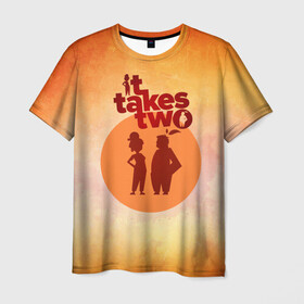 Мужская футболка 3D с принтом It Takes Two в Санкт-Петербурге, 100% полиэфир | прямой крой, круглый вырез горловины, длина до линии бедер | Тематика изображения на принте: it takes two | арт | графика | игры
