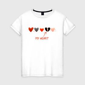 Женская футболка хлопок с принтом Мое сердце в Санкт-Петербурге, 100% хлопок | прямой крой, круглый вырез горловины, длина до линии бедер, слегка спущенное плечо | my heart | разбитое сердце