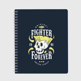 Тетрадь с принтом Fighter forever в Санкт-Петербурге, 100% бумага | 48 листов, плотность листов — 60 г/м2, плотность картонной обложки — 250 г/м2. Листы скреплены сбоку удобной пружинной спиралью. Уголки страниц и обложки скругленные. Цвет линий — светло-серый
 | fighting | game | games | street fighter | балрог | бланка | вега | зангиев | игра | игры | классика | рю | сагат | стрит файтер | уличный боец | чан ли