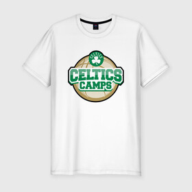 Мужская футболка хлопок Slim с принтом Celtics Camps в Санкт-Петербурге, 92% хлопок, 8% лайкра | приталенный силуэт, круглый вырез ворота, длина до линии бедра, короткий рукав | basketball | boston | celtics | game | nba | sport | streetball | баскетбол | баскетболист | бостон | игра | игрок | мяч | нба | селтикс | спорт | стритбол | тренер