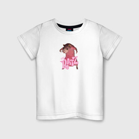 Детская футболка хлопок с принтом Ratz (мем) в Санкт-Петербурге, 100% хлопок | круглый вырез горловины, полуприлегающий силуэт, длина до линии бедер | ratz | животные | мем | мышь | прикол | розовая крыса | юмор