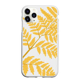 Чехол для iPhone 11 Pro матовый с принтом Жёлтый папоротник в Санкт-Петербурге, Силикон |  | Тематика изображения на принте: ветка | желтый | лес | листик | папоротник | природа | растение