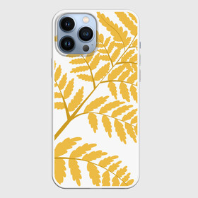 Чехол для iPhone 13 Pro Max с принтом Жёлтый папоротник в Санкт-Петербурге,  |  | Тематика изображения на принте: ветка | желтый | лес | листик | папоротник | природа | растение