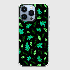 Чехол для iPhone 13 Pro с принтом Листопад в Санкт-Петербурге,  |  | green | leaves | nature | summer | trees | tropical | ветки | вечер | деревья | зеленые листья | зеленый узор | зелень | камуфляж | клен | лепестки | лес | летний принт | лето | листва | листопад | листья | ночь | осень