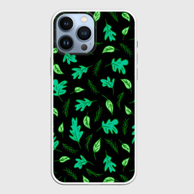 Чехол для iPhone 13 Pro Max с принтом Листопад в Санкт-Петербурге,  |  | green | leaves | nature | summer | trees | tropical | ветки | вечер | деревья | зеленые листья | зеленый узор | зелень | камуфляж | клен | лепестки | лес | летний принт | лето | листва | листопад | листья | ночь | осень