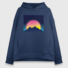 Женское худи Oversize хлопок с принтом Vaporwave Mountain Sunset в Санкт-Петербурге, френч-терри — 70% хлопок, 30% полиэстер. Мягкий теплый начес внутри —100% хлопок | боковые карманы, эластичные манжеты и нижняя кромка, капюшон на магнитной кнопке | chill | chilled cow | fashion | landscape | lo fi hip hop | lofi | music | retrowave | stars | synthpop | synthwave | zen | вапорвейв | горы | дзен | закат | звёзды | музыка | небо | ночное небо | паровая волна | пейзаж | ретровейв | синтвейв | синтпоп | 