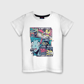 Детская футболка хлопок с принтом Vaporwave Anime Skater Boy в Санкт-Петербурге, 100% хлопок | круглый вырез горловины, полуприлегающий силуэт, длина до линии бедер | anime fan | art | fail | japan | japanese | manga character | tokyo | анимация | анимешник | арт | арты | комикс | комиксы | манга | отрисовка | паровая волна | пародия | персонаж аниме | рисунок в стиле аниме | скейтер | токио