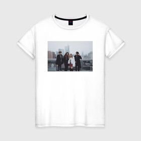 Женская футболка хлопок с принтом Maneskin в Санкт-Петербурге, 100% хлопок | прямой крой, круглый вырез горловины, длина до линии бедер, слегка спущенное плечо | maneskin | евровидение