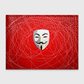Обложка для студенческого билета с принтом Маска Гая Фокса в Санкт-Петербурге, натуральная кожа | Размер: 11*8 см; Печать на всей внешней стороне | Тематика изображения на принте: anonimus | аноним | анонимус | гай | защита | маска | фокс