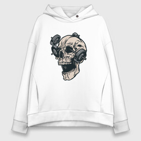 Женское худи Oversize хлопок с принтом Череп с гантелями | Skull в Санкт-Петербурге, френч-терри — 70% хлопок, 30% полиэстер. Мягкий теплый начес внутри —100% хлопок | боковые карманы, эластичные манжеты и нижняя кромка, капюшон на магнитной кнопке | Тематика изображения на принте: barbel | death | demon | dumbbells | fitness | grim | halloween | horror | reaper | skeleton | soul | souls | гантели | демон | душ | душа | жнец | мистика | мрачный | скелеты | собиратель | спорт | ужасы | фитнесс | хоррор | хэллоуин 