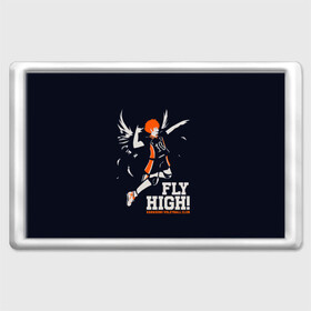 Магнит 45*70 с принтом fly high! Шоё Хината Haikyuu!! в Санкт-Петербурге, Пластик | Размер: 78*52 мм; Размер печати: 70*45 | 10 номер | anime | haikyu | haikyuu | hinata shoyo | karasuno | manga | аниме | волейбол | волейбольный клуб | иероглифы | карасуно | лети высоко | лого | манга | надпись | прыжок | старшая школа | хаику | хаикую