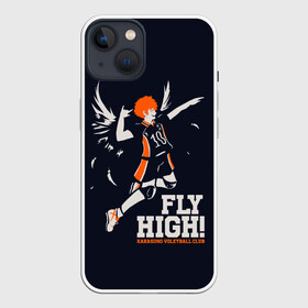 Чехол для iPhone 13 с принтом fly high Шоё Хината Haikyuu в Санкт-Петербурге,  |  | 10 номер | anime | haikyu | haikyuu | hinata shoyo | karasuno | manga | аниме | волейбол | волейбольный клуб | иероглифы | карасуно | лети высоко | лого | манга | надпись | прыжок | старшая школа | хаику | хаикую