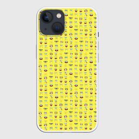 Чехол для iPhone 13 с принтом SpongeBobs facial expressions в Санкт-Петербурге,  |  | глаза | губка боб | лица | нос | рот | спанч боб