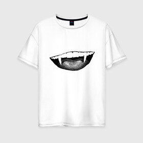 Женская футболка хлопок Oversize с принтом Ковид  в Санкт-Петербурге, 100% хлопок | свободный крой, круглый ворот, спущенный рукав, длина до линии бедер
 | индийский | клыки | ковид | оскал | улыбка | штамм