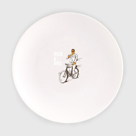 Тарелка с принтом Велосипед и пиво в Санкт-Петербурге, фарфор | диаметр - 210 мм
диаметр для нанесения принта - 120 мм | Тематика изображения на принте: без рук | вело | велосипед | велосипедист | колеса | руль | спорт