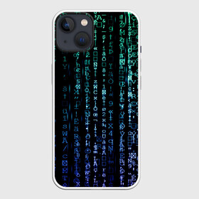 Чехол для iPhone 13 с принтом Матрица 3D в Санкт-Петербурге,  |  | абстракция | буквы | знаки | иллюстрация | искусство | культура | матрица | символы | текстура | цифры