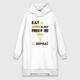 Платье-худи хлопок с принтом EAT SLEEP REPEA | FREEFIRE (Z) в Санкт-Петербурге,  |  | 111dots studio | battlegrounds | free fire | freefire | game | garena | garena free fire | гарена | игра | игры | киберспорт | королевская битва | мобильная игра | онлайн игра | пабг | фри фаер | фрифаер | экшн