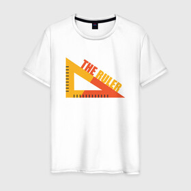 Мужская футболка хлопок с принтом The Ruler в Санкт-Петербурге, 100% хлопок | прямой крой, круглый вырез горловины, длина до линии бедер, слегка спущенное плечо. | арт | иллюстрация | колледж | линейка | универ