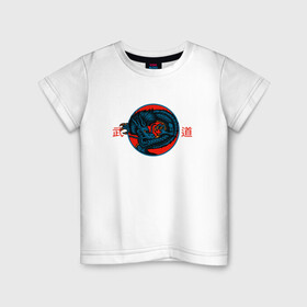 Детская футболка хлопок с принтом Дракон иероглифы в Санкт-Петербурге, 100% хлопок | круглый вырез горловины, полуприлегающий силуэт, длина до линии бедер | cloud | dragon | дракон | иероглиф | мифология | облако