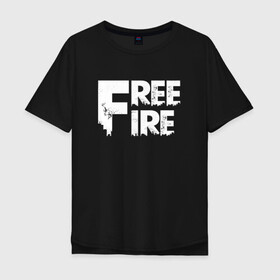 Мужская футболка хлопок Oversize с принтом FREEFIRE FF WHITE LOGO (Z) в Санкт-Петербурге, 100% хлопок | свободный крой, круглый ворот, “спинка” длиннее передней части | Тематика изображения на принте: 111dots studio | battlegrounds | free fire | freefire | game | garena | garena free fire | гарена | игра | игры | киберспорт | королевская битва | мобильная игра | онлайн игра | пабг | фри фаер | фрифаер | экшн