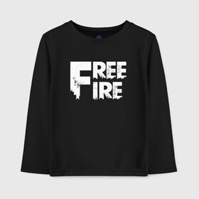 Детский лонгслив хлопок с принтом FREEFIRE FF WHITE LOGO (Z) в Санкт-Петербурге, 100% хлопок | круглый вырез горловины, полуприлегающий силуэт, длина до линии бедер | 111dots studio | battlegrounds | free fire | freefire | game | garena | garena free fire | гарена | игра | игры | киберспорт | королевская битва | мобильная игра | онлайн игра | пабг | фри фаер | фрифаер | экшн