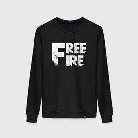 Женский свитшот хлопок с принтом FREEFIRE FF WHITE LOGO (Z) в Санкт-Петербурге, 100% хлопок | прямой крой, круглый вырез, на манжетах и по низу широкая трикотажная резинка  | Тематика изображения на принте: 111dots studio | battlegrounds | free fire | freefire | game | garena | garena free fire | гарена | игра | игры | киберспорт | королевская битва | мобильная игра | онлайн игра | пабг | фри фаер | фрифаер | экшн