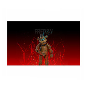 Бумага для упаковки 3D с принтом FNAF FREDDY в Санкт-Петербурге, пластик и полированная сталь | круглая форма, металлическое крепление в виде кольца | игры | искры | красный | стиль | фнаф | фредди