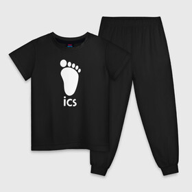 Детская пижама хлопок с принтом iCS Foot Logo Haikyu!! в Санкт-Петербурге, 100% хлопок |  брюки и футболка прямого кроя, без карманов, на брюках мягкая резинка на поясе и по низу штанин
 | anime | haikyu | haikyuu | karasuno | manga | аниме | белый | волейбол | волейбольный клуб | икс | ицс | карасуно | корпорация | лого | логотип | манга | нога | организатор игр | след | старшая школа | ступня | хаику | хаикую