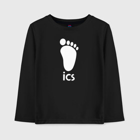 Детский лонгслив хлопок с принтом iCS Foot Logo Haikyu!! в Санкт-Петербурге, 100% хлопок | круглый вырез горловины, полуприлегающий силуэт, длина до линии бедер | Тематика изображения на принте: anime | haikyu | haikyuu | karasuno | manga | аниме | белый | волейбол | волейбольный клуб | икс | ицс | карасуно | корпорация | лого | логотип | манга | нога | организатор игр | след | старшая школа | ступня | хаику | хаикую
