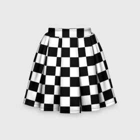 Детская юбка-солнце 3D с принтом Шахматист в Санкт-Петербурге, 100% полиэстер | Эластичный пояс, крупные складки | chess | игра | король | ладья | математика | пешка | ферзь | чёрно белые | шах и мат | шахматист | шахматная доска | шахматные фигуры | шахматы