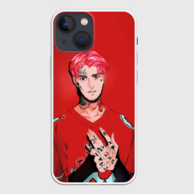 Чехол для iPhone 13 mini с принтом Red Lil Peep в Санкт-Петербурге,  |  | hip hop | lil peep | rap | rep | густав элайджа | дшд зууз | исполнители | исполнитель | лил пип | музыка | реп