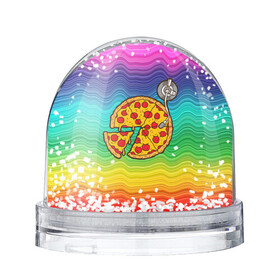Игрушка Снежный шар с принтом D j Пицца в Санкт-Петербурге, Пластик | Изображение внутри шара печатается на глянцевой фотобумаге с двух сторон | d.j | dj | pizza | диджей | музыка | музыканту | пицца | прикол | шутка