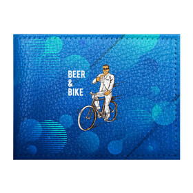 Обложка для студенческого билета с принтом Велосипед и пиво в Санкт-Петербурге, натуральная кожа | Размер: 11*8 см; Печать на всей внешней стороне | без рук | вело | велосипед | велосипедист | колеса | руль | спорт