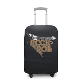 Чехол для чемодана 3D с принтом Rock n Roll Гитара в Санкт-Петербурге, 86% полиэфир, 14% спандекс | двустороннее нанесение принта, прорези для ручек и колес | rock | rock n roll | roll | гитара | гитарист | музыкант | рок