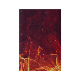 Обложка для паспорта матовая кожа с принтом ПЛАМЯ 3D в Санкт-Петербурге, натуральная матовая кожа | размер 19,3 х 13,7 см; прозрачные пластиковые крепления | жар | иллюстрация | искры | костёр | огонь | пламя | пожар | текстура | уголь