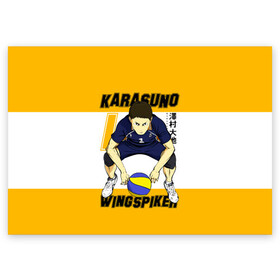 Поздравительная открытка с принтом Дайчи Савамура | Haikyu!! в Санкт-Петербурге, 100% бумага | плотность бумаги 280 г/м2, матовая, на обратной стороне линовка и место для марки
 | anime | haikyu | haikyuu | karasuno | karasuno high | manga | sawamura daichi | аниме | волейбол | волейбольный клуб | вороны | доигровщик | карасуно | лого | манга | надпись | номер 1 | старшая школа | хаику | хаикую