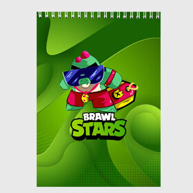 Скетчбук с принтом Базз Buzz Brawl Stars Green в Санкт-Петербурге, 100% бумага
 | 48 листов, плотность листов — 100 г/м2, плотность картонной обложки — 250 г/м2. Листы скреплены сверху удобной пружинной спиралью | brawl | brawl stars | brawlstars | brawl_stars | buz | buzz | баз | базз | бравл | бравлстарс | буз