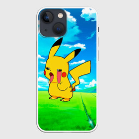 Чехол для iPhone 13 mini с принтом Уставший Пикачу в Санкт-Петербурге,  |  | anime | picachu | pikachu | аниме | милый | пика | пикачу | покебол | покемон