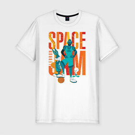 Мужская футболка хлопок Slim с принтом Space Jam Lebron в Санкт-Петербурге, 92% хлопок, 8% лайкра | приталенный силуэт, круглый вырез ворота, длина до линии бедра, короткий рукав | bugs bunny | lebron james | space jam | space jam 2 | space jam a new legacy | tweety | vdzabma | багз банни | космический джем | космический джем 2 | космический джем: новое поколение | леброн джеймс | твити