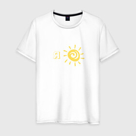 Мужская футболка хлопок с принтом Я солнышко в Санкт-Петербурге, 100% хлопок | прямой крой, круглый вырез горловины, длина до линии бедер, слегка спущенное плечо. | sun | надпись | солнце | солнышко | я