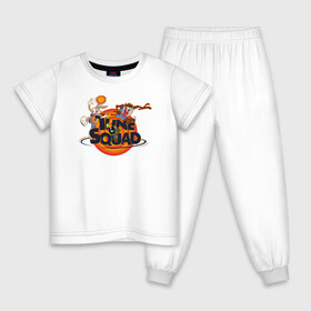 Детская пижама хлопок с принтом Tune Squad в Санкт-Петербурге, 100% хлопок |  брюки и футболка прямого кроя, без карманов, на брюках мягкая резинка на поясе и по низу штанин
 | Тематика изображения на принте: bugs bunny | marvin | space jam | space jam 2 | space jam a new legacy | tasmanian devil | taz | tune squad | vdzabma | багз банни | космический джем | космический джем 2 | космический джем: новое поколение | таз | тасманский дьявол | тюн
