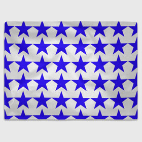 Плед 3D с принтом Синие звёзды на белом фоне в Санкт-Петербурге, 100% полиэстер | закругленные углы, все края обработаны. Ткань не мнется и не растягивается | звёзды | синие звёзды | синие звёзды на белом фоне