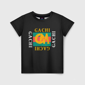 Детская футболка 3D с принтом ГачиМучи в Санкт-Петербурге, 100% гипоаллергенный полиэфир | прямой крой, круглый вырез горловины, длина до линии бедер, чуть спущенное плечо, ткань немного тянется | Тематика изображения на принте: gachi | gachimuchi | mem | muchi | гачи | гачимучи | мем | мучи