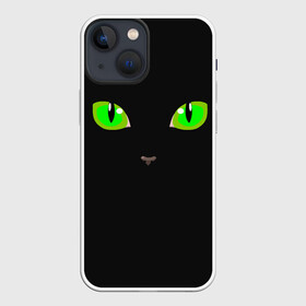 Чехол для iPhone 13 mini с принтом КОШАЧЬИ ГЛАЗКИ в Санкт-Петербурге,  |  | Тематика изображения на принте: cat | cat eyes | eyes | аниме | взгляд | глаза | глаза кошки | глазки | животные | зелёный | киса | кот | коте | котейка | котенок | котэ | котя | кошачий глаз | кошачьи глаза | кошечка | кошка | мордочка