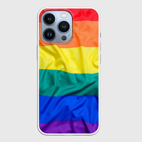 Чехол для iPhone 13 Pro с принтом Радуга   мятая ткань полотно в Санкт-Петербурге,  |  | gey | би | гендер | квир | маска | меньшинства | огбткю | равноправие | радуга | радужный | трансгендер | трансы | флаг
